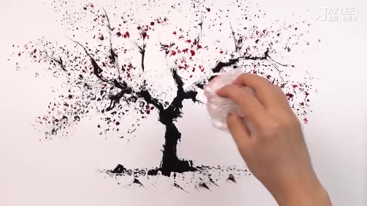 如何使用牙刷盒泡沫画一幅画| 韩国插画师 jay lee 的创意绘画教程
